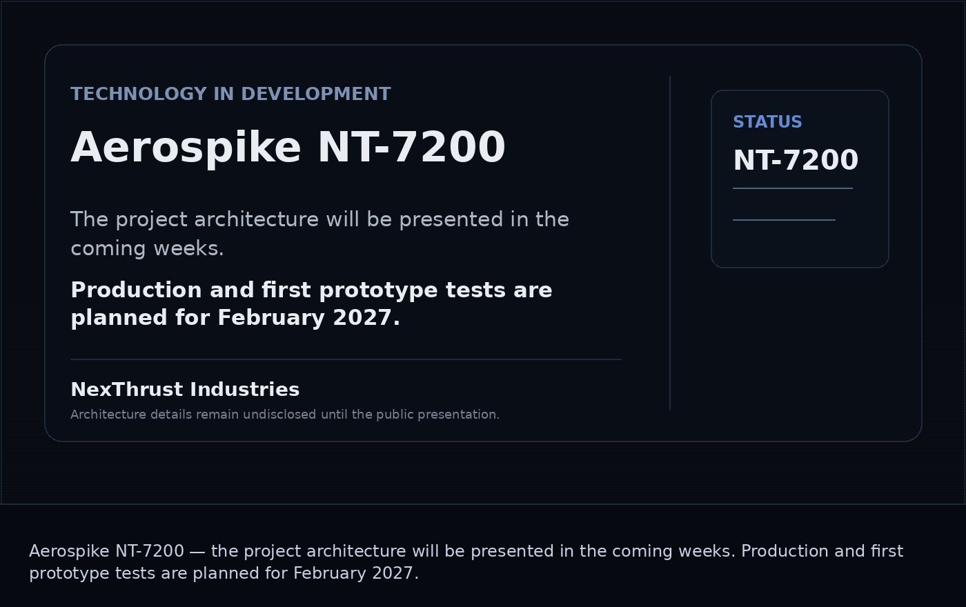 Aerospike NT-7200 — project status update